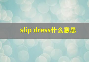 slip dress什么意思